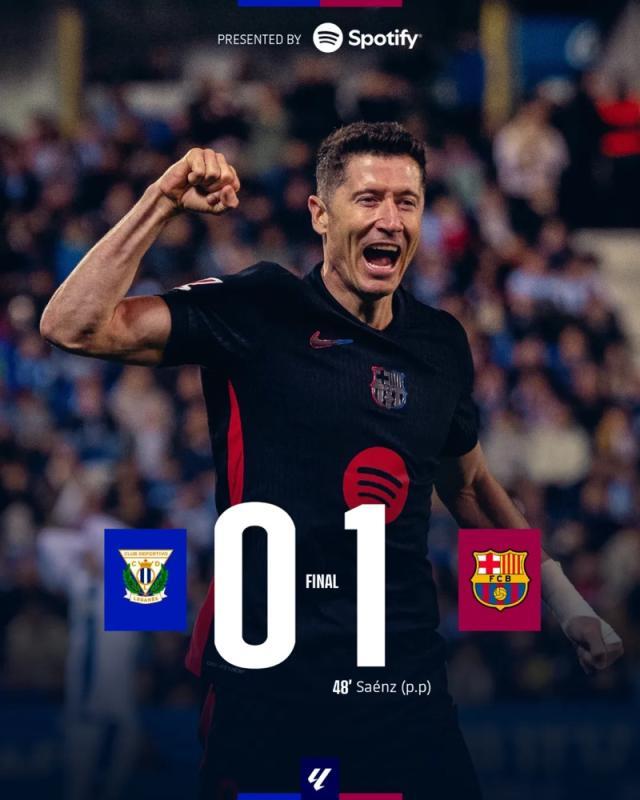 意甲-【西甲】拉菲尼亚造乌龙，巴萨1比0客胜莱加内斯